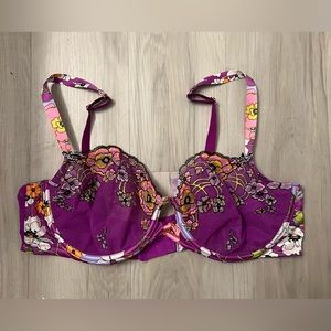 Savage X Fenty Purple Mesh Floral Bra